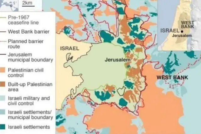 इस्रायल आणि आसपासचा नकाशा 