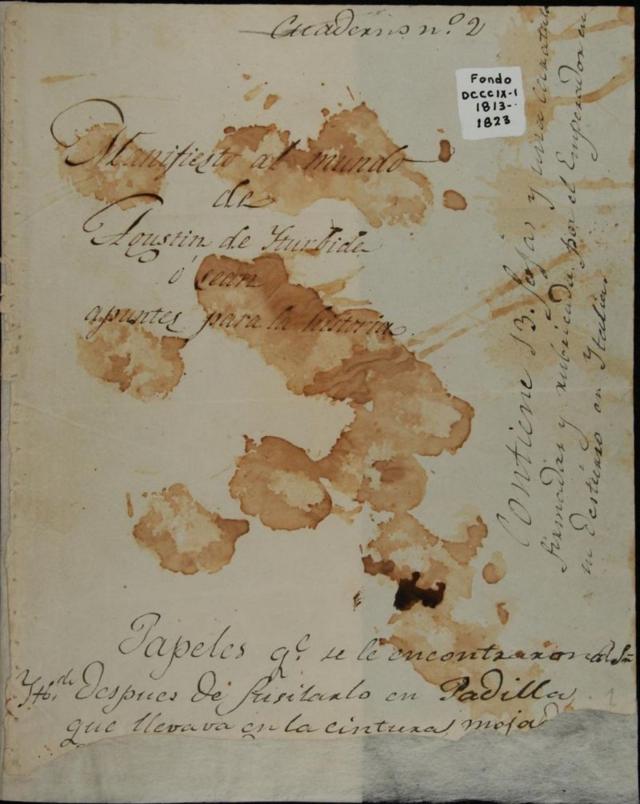 "Declaração ao Mundo" ou "Notas para a História", por Agustín de Iturbide