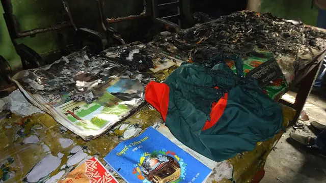 ভোটের আগের রাতে পুড়িয়ে দেয়া একটি ভোটকেন্দ্র