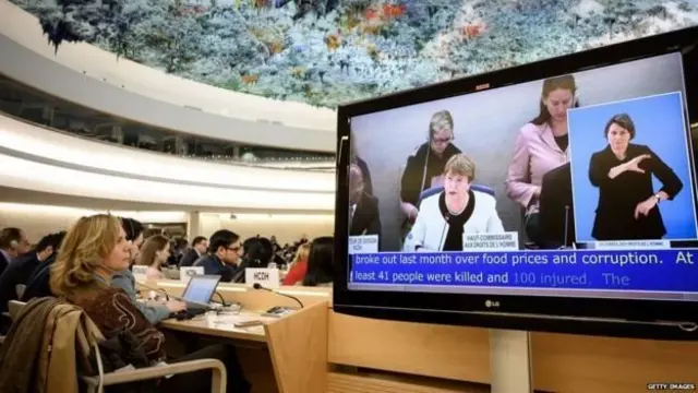 එක්සත් ජාතීන්ගේ මානව හිමිකම් සමුළුව හමුවේ වාර්ෂික වාර්තාව ඉදිරිපත් කරන මහ කොමසාරිස්වරිය