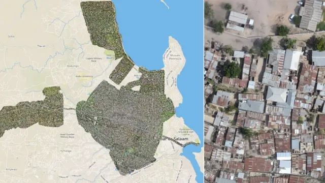 Map and image of Dar Es Salaam