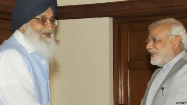 ਪ੍ਰਕਾਸ਼ ਸਿੰਘ ਬਾਦਲ ਤੇ ਨਰਿੰਦਰ ਮੋਦੀ