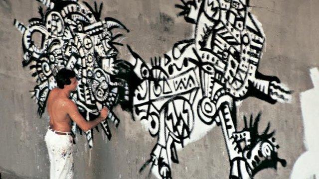 Jamie Prades trabalha em grafite feito nos túneis da Paulista em 1987