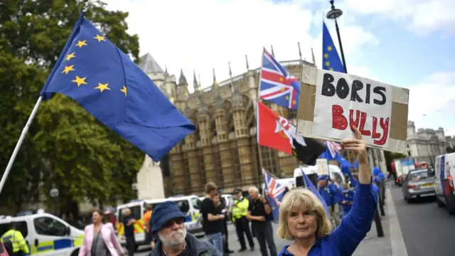 Protesto pró-UE diantepiggy gold brabetWestminster nesta terça-feira