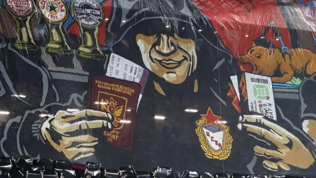 Баннер фанатов армейцев на матче ЦСКА - "Ференцварош"