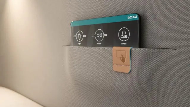 Концепция стильного и подсоединенного к глобальной сети салона для состоятельных авиапассажиров