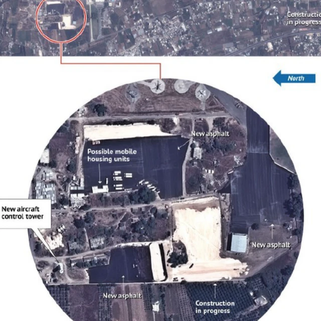 Satellite image allegedly showing construction at Latakia's airport