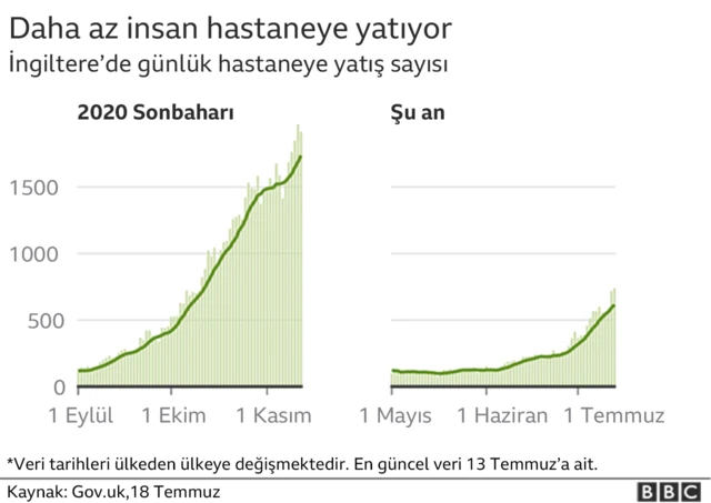 koronavirüsten hastaneye yatış sayıları