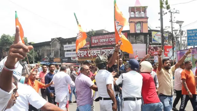 घटना को लेकर बीजेपी का विरोध प्रदर्शन