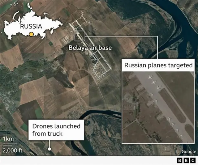 украјински напад на руске авио базе, база Белаја