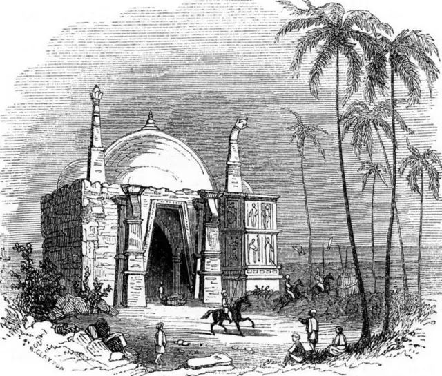 انڈین ریاست گجرات میں واقع سومنات مندر کا سنہ 1847 میں ہاتھ سے بنایا گیا ایک خاکہ