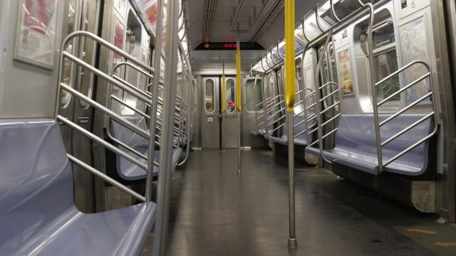 Rush hour on the New York City subway