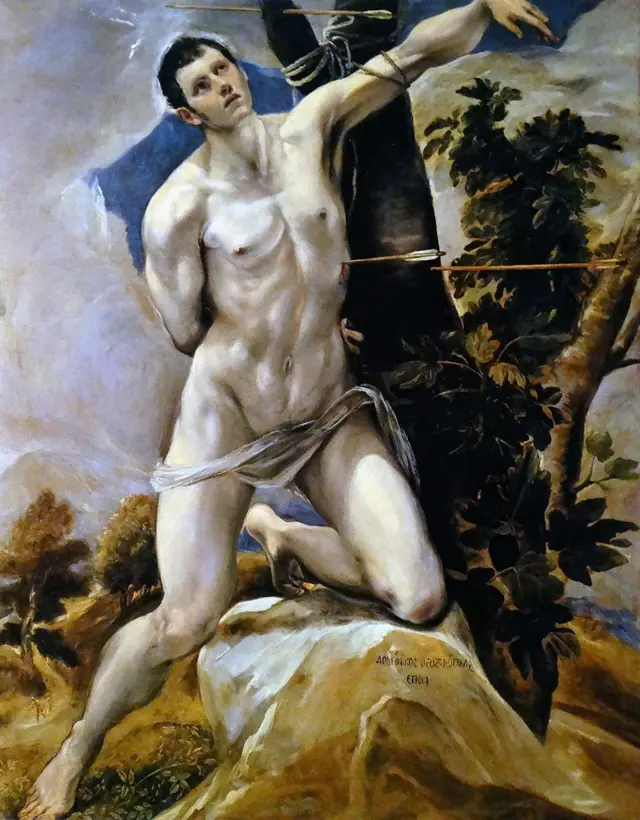 Pintura de El Greco en la que retrata a San Sebastián 