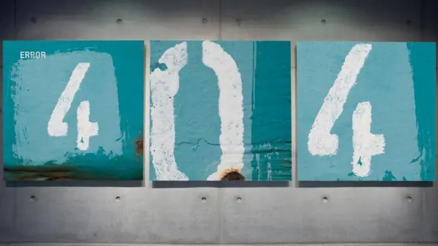 "Error 404" dibujado en una pared