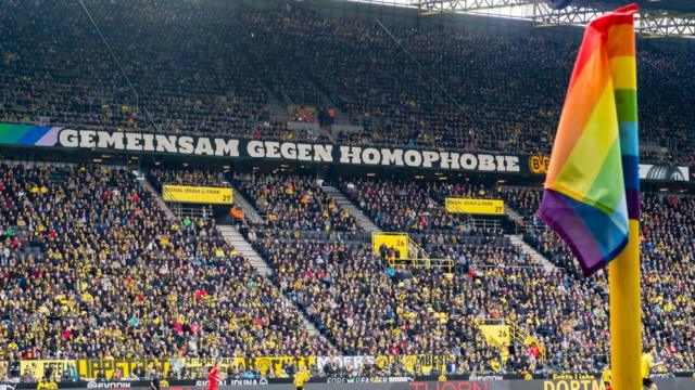 Anti-homophobia banner at German club Borussia Dortmund
