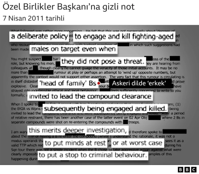 Özel Birlikler Başkanı'na gizli not