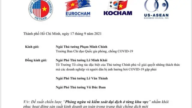 Thư nói “Doanh nghiệp cần có lộ trình rõ ràng cho việc mở cửa trở lại ngay từ bây giờ”.