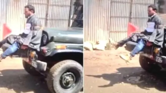कश्मीरी नौजवान फ़ारूक़ अहमद डार को सेना ने जीप के बोनट पर बांध कर घुमाया था