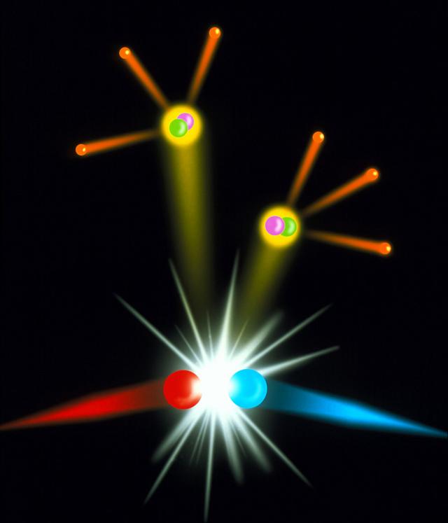 Choque de materia y antimateria que genera fotones