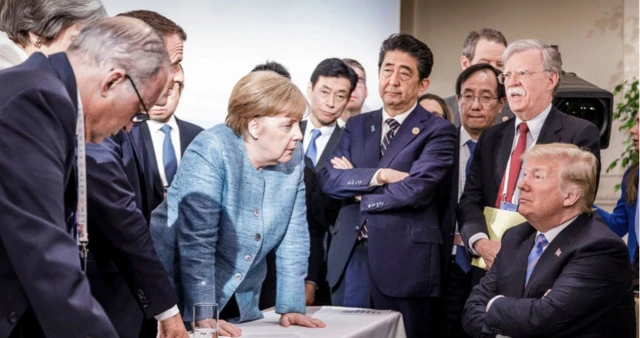 Ni 2018, nigba ti Trump lọ fun ipade G7.
