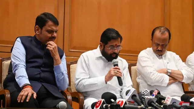 महायुतीतील मुख्यमंत्री एकनाथ शिंदे आणि उपमुख्यमंत्री देवेंद्र फडणवीस आणि अजित पवार