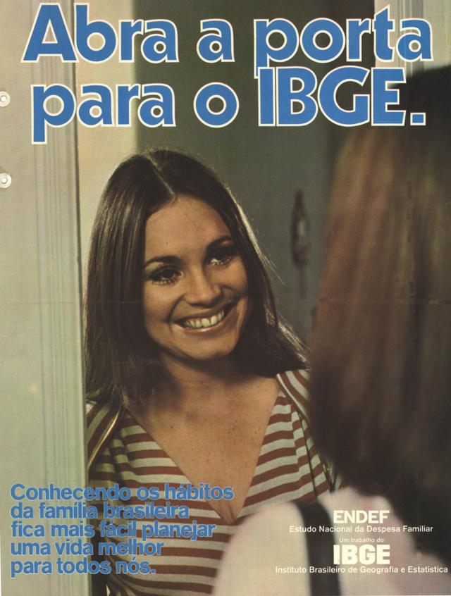 Cartaz com Regina Duarte sorrindo em que se lê: Abra a porta para ao IBGE