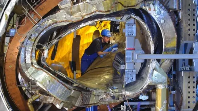 Inside the W7-X stellarator - the curves make for complicated engineering