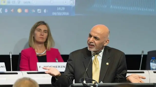 اشرف غنی در کنفرانس بروکسل در باره افغانستان