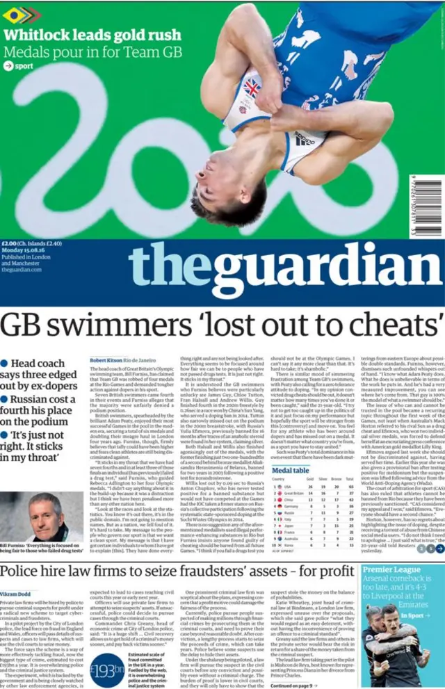 Guardian gazetesinin kapağı