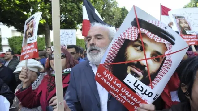 Protesto contra o príncipe herdeiro da Arábia Saudita