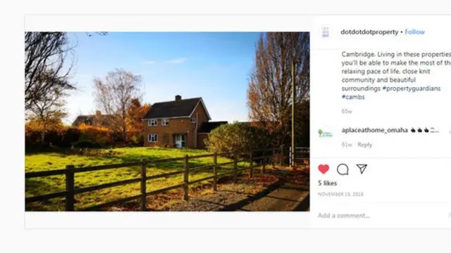 Una propiedad mostrada en el Instagram de Dot Dot Dot