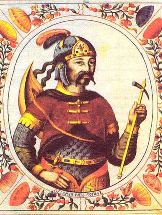 Князь Рюрик: миниатюра неизвестного автора из "Царского титулярника" XVII века