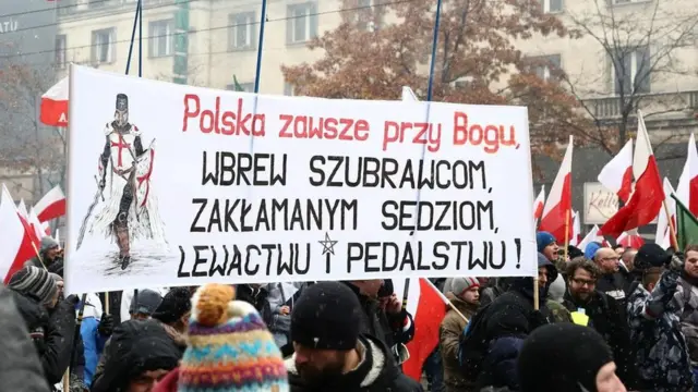 Una protesta en Polonia