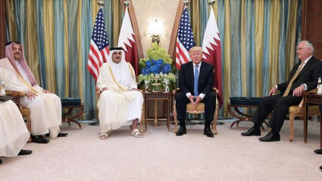 Trump en visita oficial a Qatar el pasado 21 de mayo.