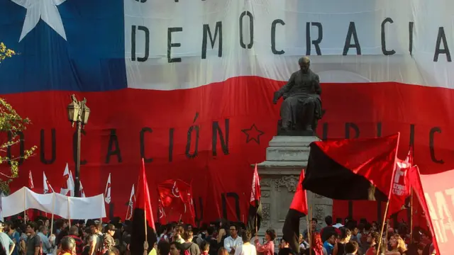 Protesta por la educación en Chile.