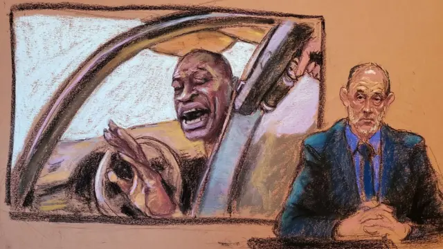 Кадры с Флойдом, сделанные полицейской камерой, демонстрировались во время показаний Дэвида Фаулера