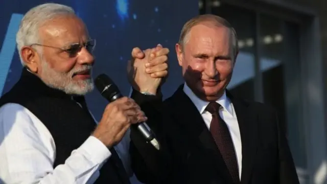 नरेंद्र मोदी और व्लादिमीर पुतिन