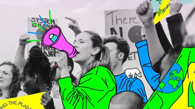 హక్కుల కోసం నినదిస్తున్న మహిళ