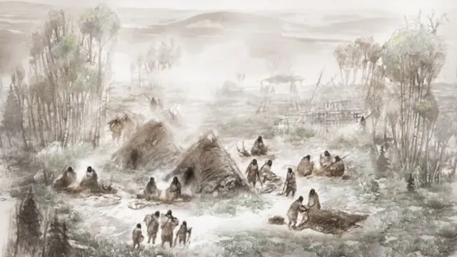 رسم توضيحي لانتقال الأمريكيين الأصليين الأوائل جنوبا