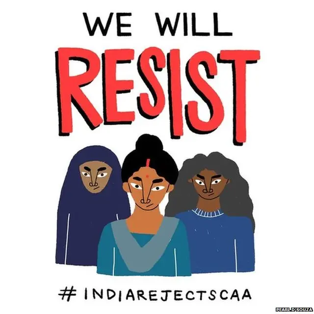 नागरिकता क़ानून का विरोध करता पोस्टर