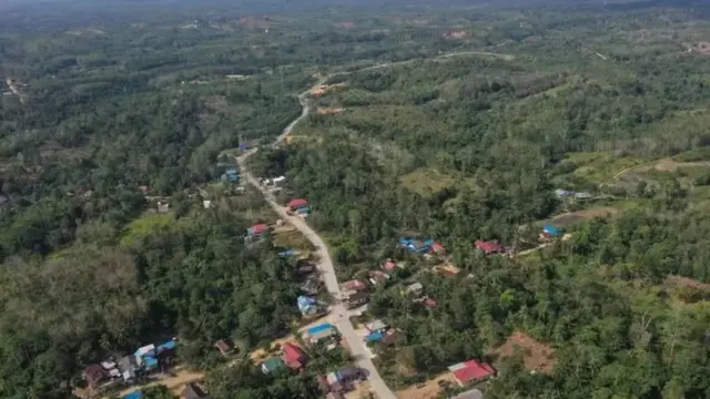 Foto areal kawasan Kecamatan Sepaku, Penajam Paser Utara.