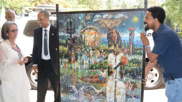 እያዩ ገነት ከፕሬዝዳንት ሳህለወርቅ ዘውዴ ጋር