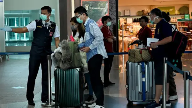 Turistas chinos en Indonesia.