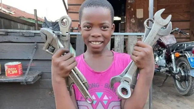 Susanna Adjakie Apekor: Kutana na msichana wa umri wa miaka 9 fundi wa pikipiki
