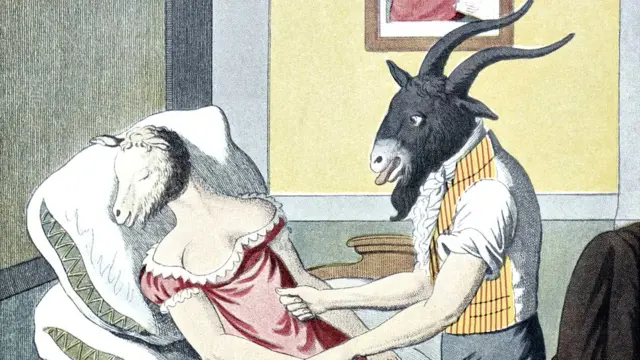 Caricatura de la cura de Mesmer