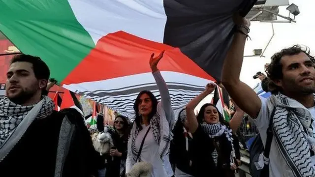 مظاهرة مؤيدة للفلسطينيين في تشيلي