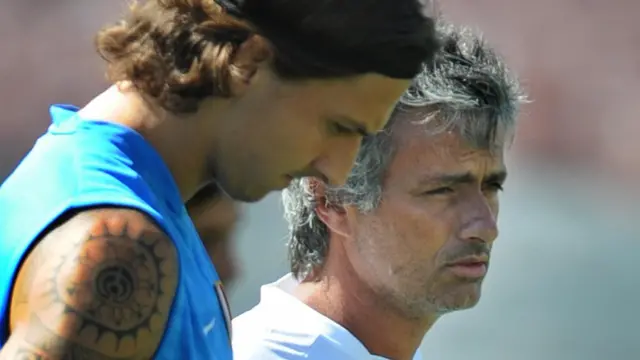 Zlatan junto a Mourinho en el Inter de Milán.