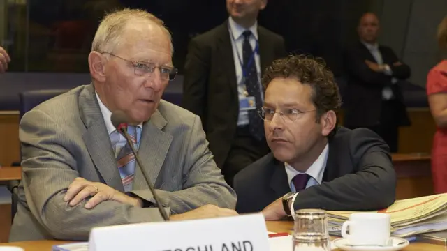 Министр финансов Германии Вольфганг Шейбле и глава Еврогруппы Йерун Дейсселблум