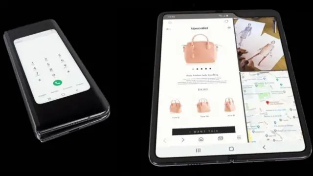 삼성 갤럭시 폴드는 접혔을 때 평평한 모습이 아니다