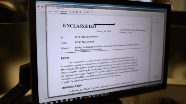 Memorando crítico ao FBI divulgado por republicanos